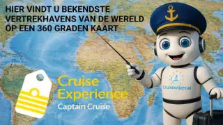  START MET DE WERELDKAART VAN DE  CRUISEHAVENS.